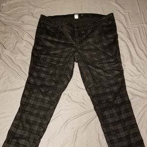 Skinny Plaid Denim Pants NWOT